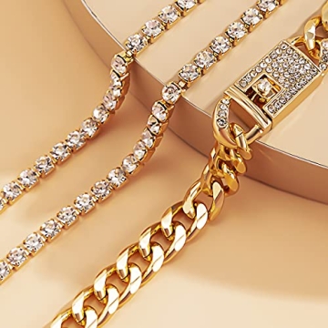 Impurain Bling Tennis Anklet - Layered Gold Jewelry