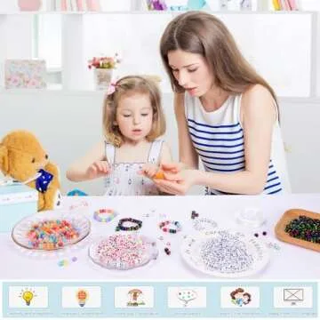 Quefe 1000pcs Letter Alphabet Beads, 4 Color 6mm Cube Acrylic Letter Beads with 50 Meters Elastic String Crystal Cord for Jewelry Making, Necklace, Bracelets