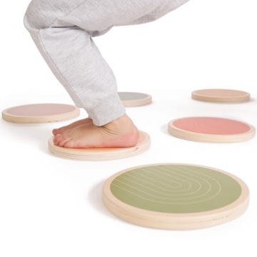 ZICOTO Fun Wooden Stepping Stones for Kids - A Perfect Toddler Indoor Activity for Balance & Coordin...