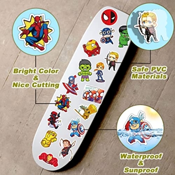 200 Cool Waterproof Vinyl Superhero Stickers