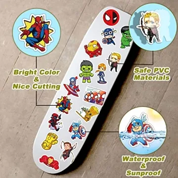 200 Cool Waterproof Vinyl Superhero Stickers