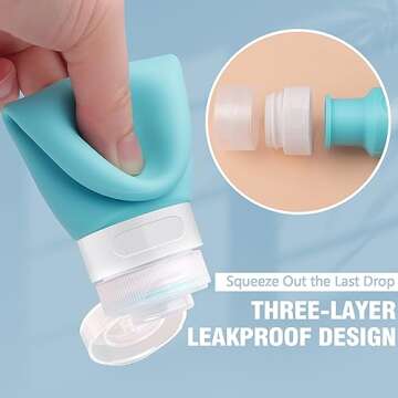 AMMAX Travel Bottles for Toiletries 3 oz with Labels Silicone Leak Proof Travel Size Containers for Shampoo Lotion Refillable Travel Bottles Portable Size as Reusable Travel Accessories 5 pack