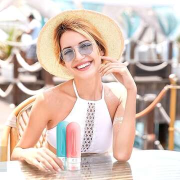 AMMAX Travel Bottles for Toiletries 3 oz with Labels Silicone Leak Proof Travel Size Containers for Shampoo Lotion Refillable Travel Bottles Portable Size as Reusable Travel Accessories 5 pack