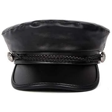 Stylish Brcus Women Yacht Captain Sailor Hat in Black - Perfect for Every Occasion