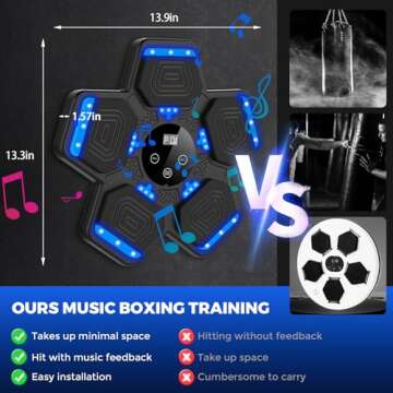 LOLBOX 2025 Music Boxing Machine for Kids, Smart Bluetooth Boxing Machine with Boxing Gloves Wall Mounted, Music Boxing Target Workout Punching Equipment for Home(Upgrade)