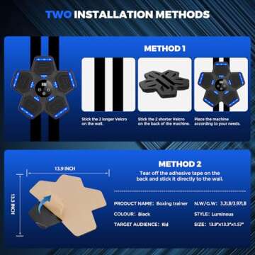 LOLBOX 2025 Music Boxing Machine for Kids, Smart Bluetooth Boxing Machine with Boxing Gloves Wall Mounted, Music Boxing Target Workout Punching Equipment for Home(Upgrade)