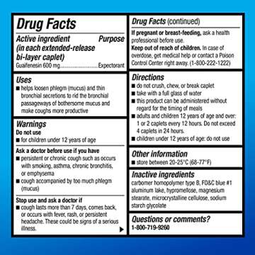Cough and Mucus Relief Tablets - 12 Hour Expectorant