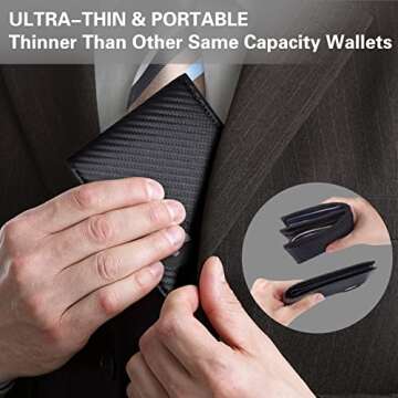 GIPUSSON Leather Wallet for Men with AirTag Holder