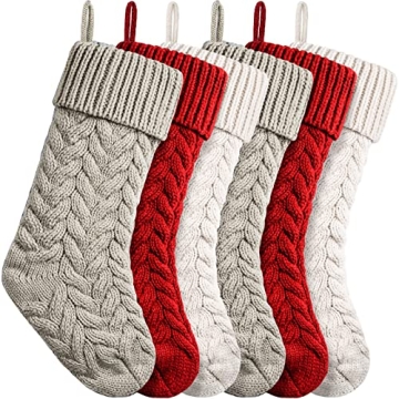 Luxurious 18 Inches Christmas Stockings Set for Holiday Cheer (Set of 6)