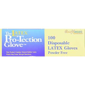 Disposable Latex Gloves, Powder Free Size Large, 100 gloves per box