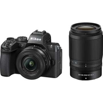 Nikon Z50 II Mirrorless Camera Bundle - 16-50mm & 50-250mm Lenses, Accessories Included