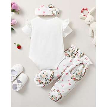 OLLUISNEO Newborn Baby Girl Clothes Infant Outfits Short Sleeve Romper Leopard Pant Set Summer Baby Girl Clothes