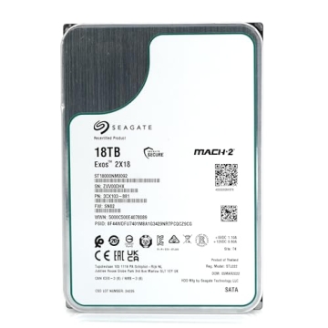 Seagate Exos 18TB HDD - 7200RPM 256MB Cache Renewed