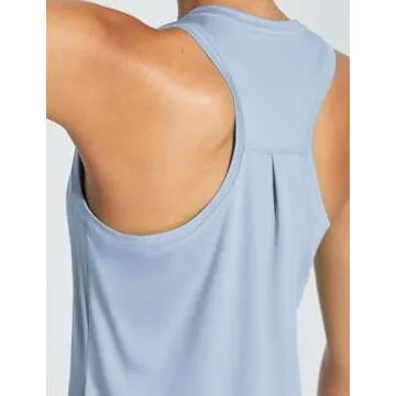 BALEAF Women's Workout Tank Top Racerback Tops Sleeveless Running Shirts Loose Fit Yoga Athletic Gym Sports Blue L