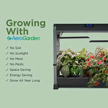 AeroGarden Farm 24Plus with Salad Bar Seed Pod Kit - Indoor Garden with LED Grow Light, Black