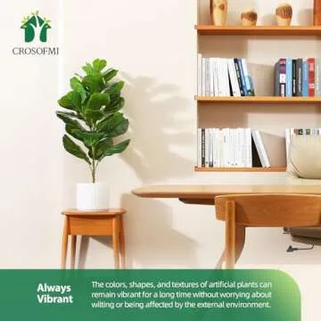 CROSOFMI Faux Fiddle Leaf Fig Tree for Indoor Décor