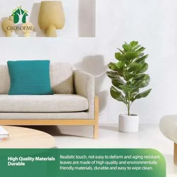 CROSOFMI Faux Fiddle Leaf Fig Tree for Indoor Décor
