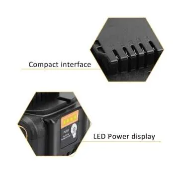 Waitley 20V 6.0A Replacement Battery - Compatible with Dewalt DCB200 Series Power Tools