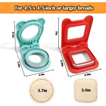 Vodolo Uncrustables Sandwich Maker,2PCS Sandwich Cutters for Kids Lunch,Crustless Breakfast Sandwich...