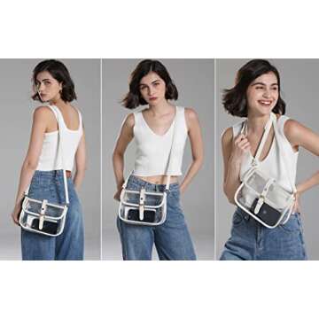 Y&R Direct Clear Saddle Crossbody Bag Gift for Women Clear Purses for Stadium Concert Gameday Magnet...