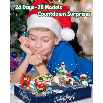 Advent Calendar 2024 Kids, 24 Days Christmas Building Blocks Playset Countdown Daily Surprise, STEM Toy Xmas Gifts Party Favors Stocking Stuffers for 6 7 8 9 10-12 Year Old Boys Girls Advent Calendars