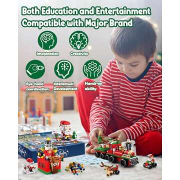 Advent Calendar 2024 Kids, 24 Days Christmas Building Blocks Playset Countdown Daily Surprise, STEM Toy Xmas Gifts Party Favors Stocking Stuffers for 6 7 8 9 10-12 Year Old Boys Girls Advent Calendars