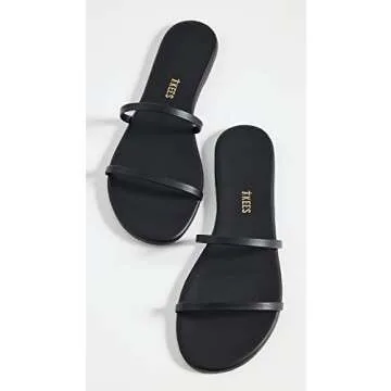 TKEES Women's Gemma Slides, Sable, Black, 10 Medium US