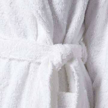JuneBloom Women's Robe, 100% Cotton Terry Shawl Bathrobe Unisex 3XL White