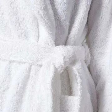 JuneBloom Unisex Cotton Terry Shawl Bathrobe in 3XL White