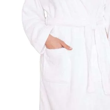 JuneBloom Unisex Cotton Terry Shawl Bathrobe in 3XL White
