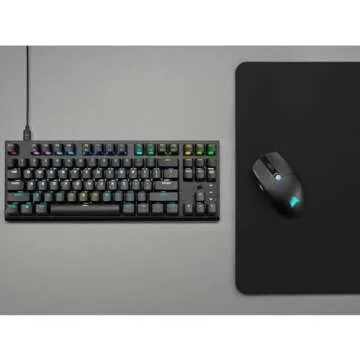 Corsair K60 RGB TKL RGB Tenkeyless Optical-Mechanical Wired Gaming Keyboard - OPX Switches - Polycarbonate Keycaps - iCUE Compatible - QWERTY NA Layout - Black (Renewed)
