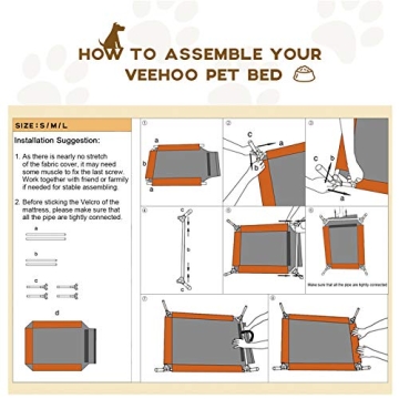 Veehoo Cooling Elevated Dog Bed for Large Breeds and Indoor Use