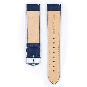 Hirsch Duke Alligator Embossed Watch Strap Blue - 20mm/18mm