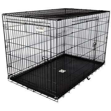 Precision Pet Products Two Door Great Crate Wire Dog Crate, 42 Inch, For Pets 70-90 lbs, With 5-Poin...