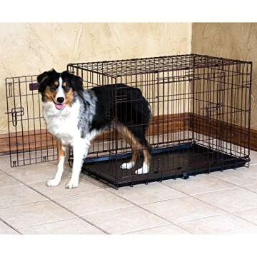 Precision Pet Products Two Door Great Crate Wire Dog Crate, 42 Inch, For Pets 70-90 lbs, With 5-Point Locking System