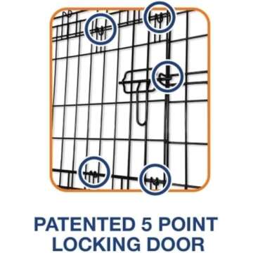 Precision Pet Products Two Door Great Crate Wire Dog Crate, 42 Inch, For Pets 70-90 lbs, With 5-Point Locking System
