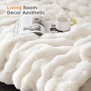 Smoofy Cream White Faux Fur Blanket - Luxuriously Soft Throw
