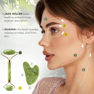 Luxurious Jade Roller & Gua Sha Set for Skin Care