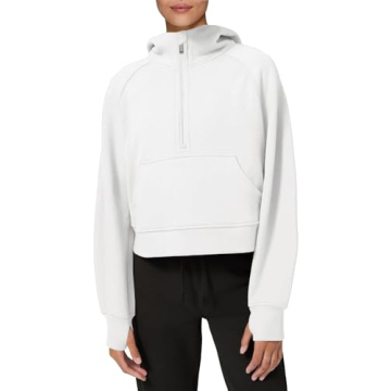 Stylish LASLULU Women's Cropped Fleece Zip Hoodie