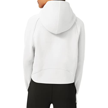 Stylish LASLULU Women's Cropped Fleece Zip Hoodie