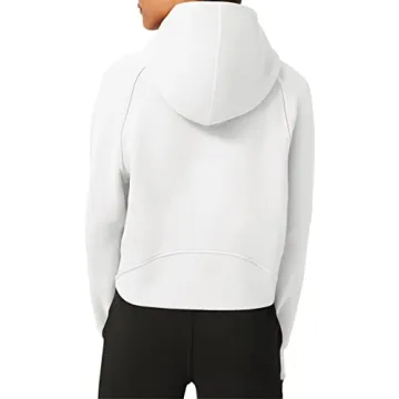Stylish LASLULU Women's Cropped Fleece Zip Hoodie