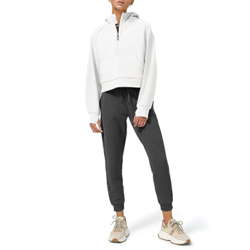 Stylish LASLULU Women's Cropped Fleece Zip Hoodie