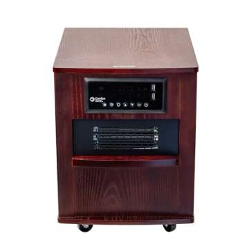 Comfort Zone 20" 1500-watt Premium Infrared Quartz Heater w/Built-In USB Charging Ports & Remote Con...