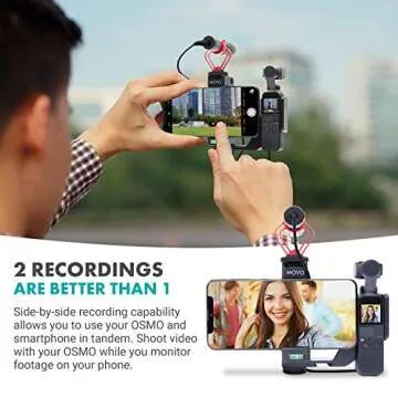 Movo OPR-50 Smartphone Video Rig Compatible with DJI OSMO Pocket 1, 2 - Includes Mount and 2X Shoe Mount for Microphone, Light, and More - Phone Stabilizer for Video Recording