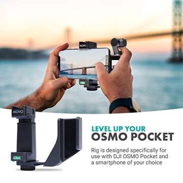 Movo OPR-50 Smartphone Video Rig Compatible with DJI OSMO Pocket 1, 2 - Includes Mount and 2X Shoe Mount for Microphone, Light, and More - Phone Stabilizer for Video Recording
