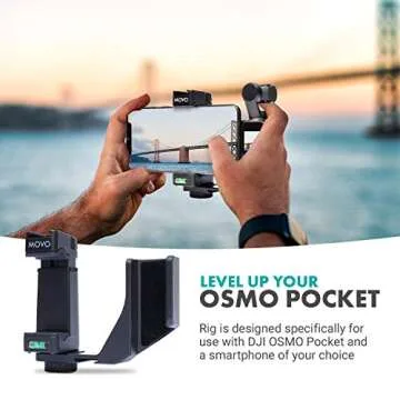 Movo OPR-50 Smartphone Video Rig Compatible with DJI OSMO Pocket 1, 2 - Includes Mount and 2X Shoe Mount for Microphone, Light, and More - Phone Stabilizer for Video Recording