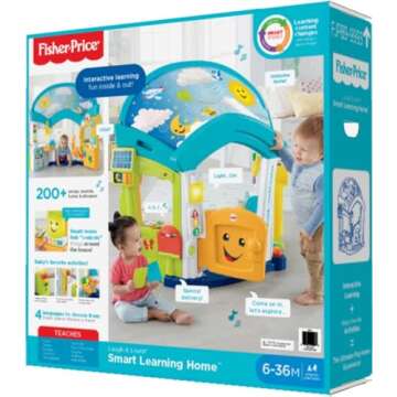 Fisher-Price Baby & Toddler Toy Laugh & Learn Smart Learning Home Playhouse with Lights Sounds & Activities for Infants Ages 6+ Months (Amazon Exclusive)