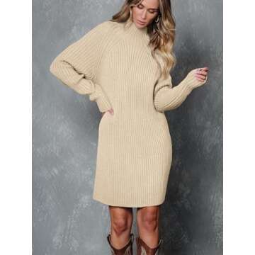 LILLUSORY Mock Neck Sweater Dress for Fall Fashion 2024