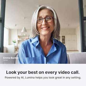 Lumina 4K Webcam: Studio-Quality Webcam Powered by AI. Look Great on Every Video Call. Compatible with Mac and PC (Gold)
