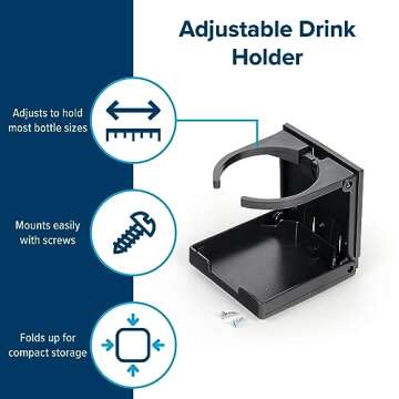 Camco Adjustable Camper Drink Holder for All Travel Needs